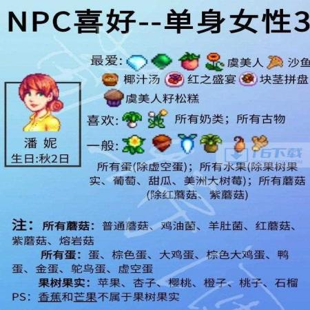 星露谷物语单身npc喜好详情